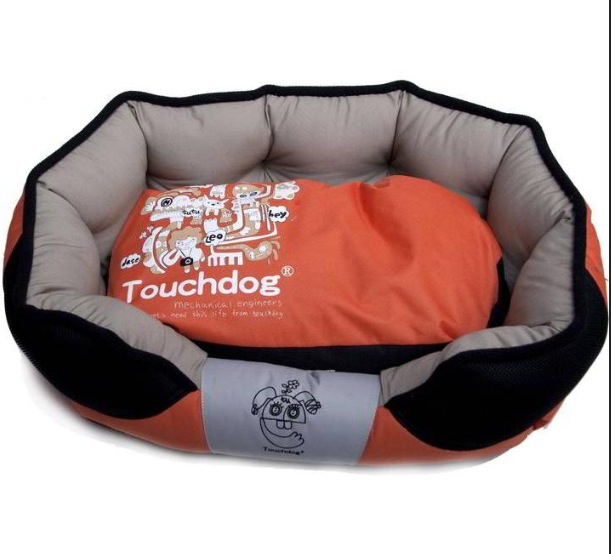 Touchdog Orange/Black Dog Bed Washable