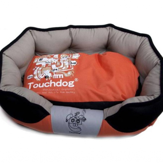 Touchdog Orange/Black Dog Bed Washable