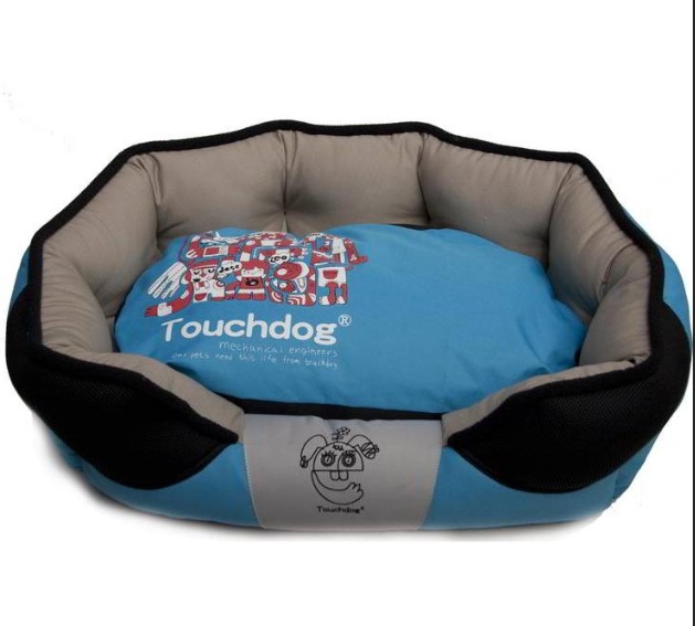 Touchdog Blue/Black Dog Bed Washable